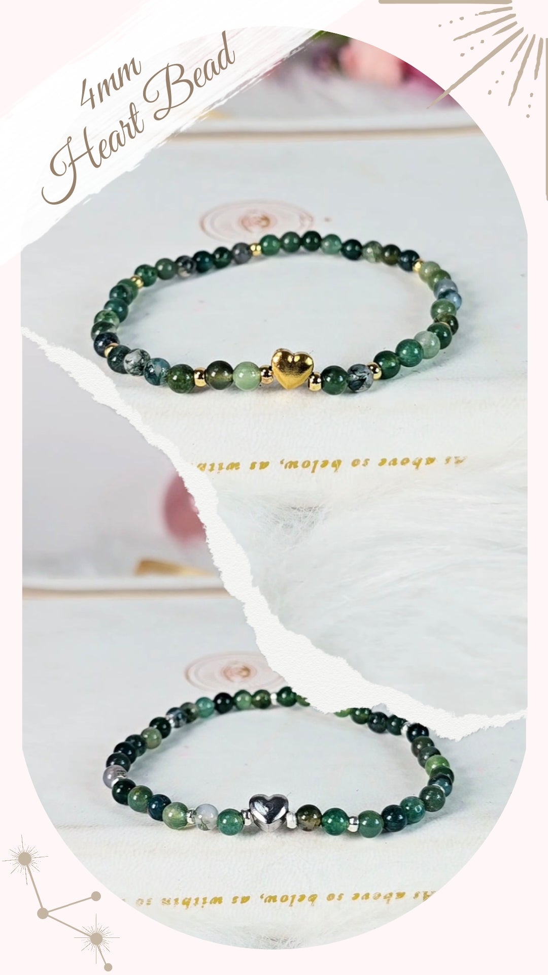DESIGNS & CHARMS Moss Agate Bracelet