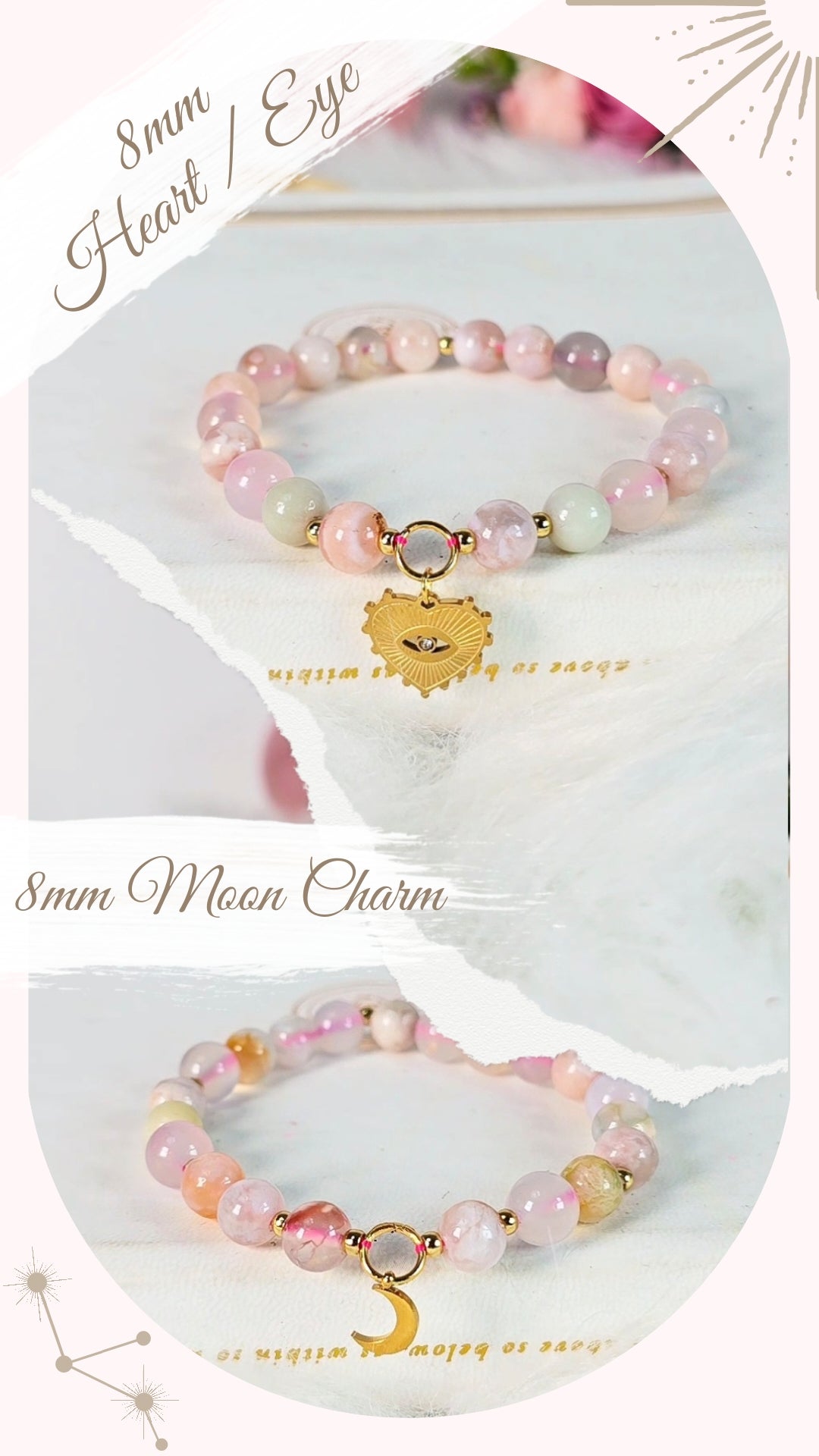 DESIGNS & CHARMS Flower Agate Bracelet