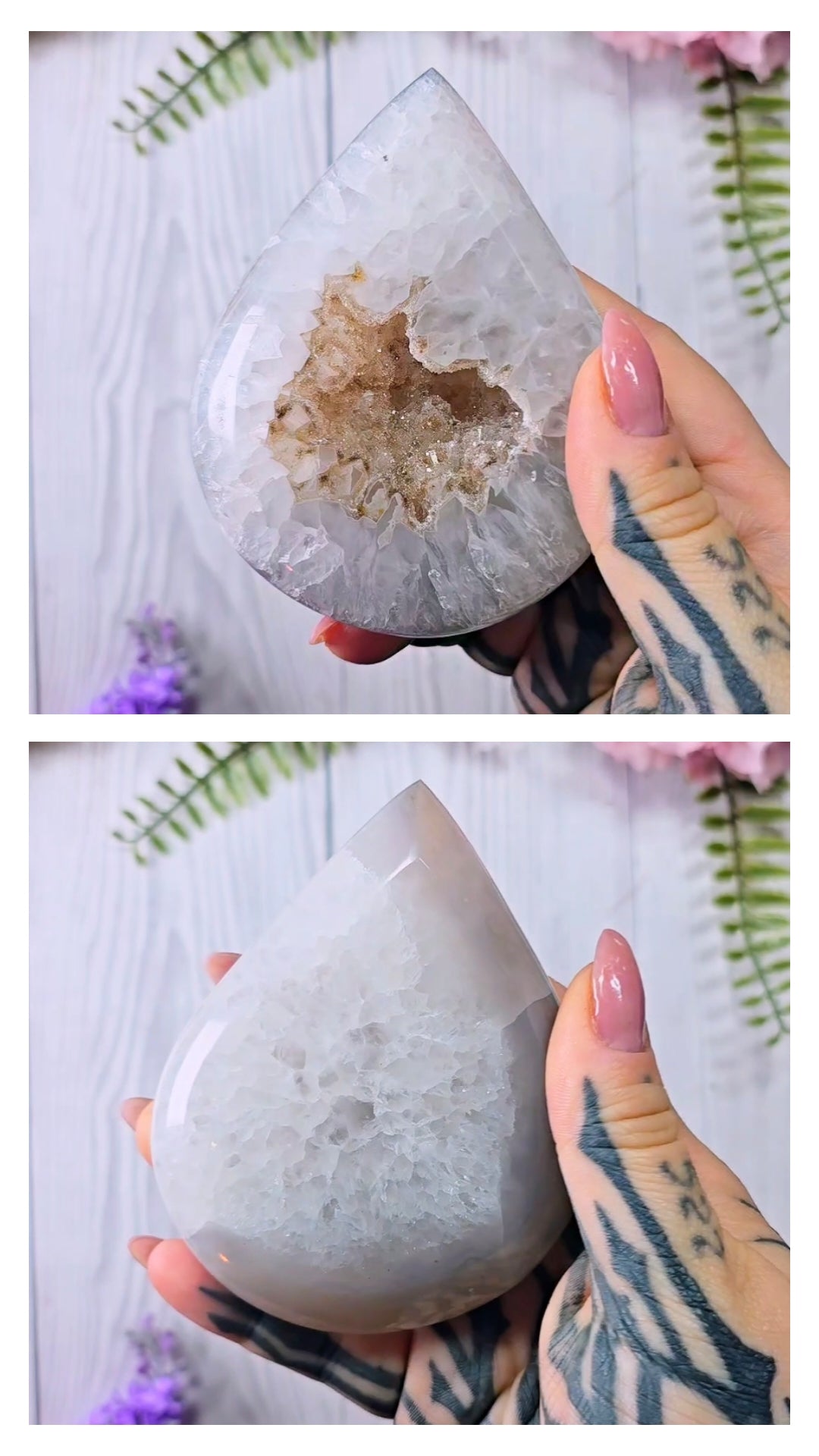 Druzy Quartz Drop on stand D11