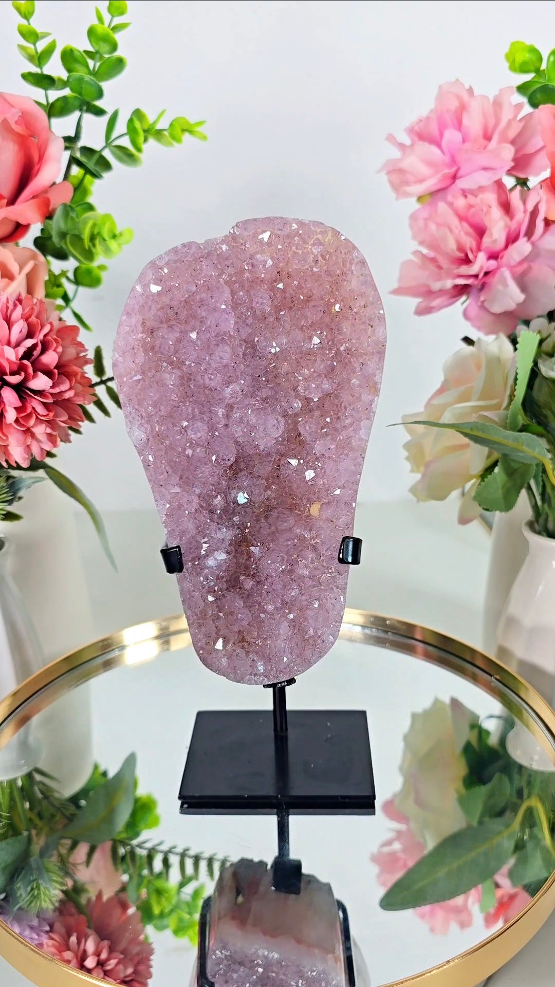Light Pink Rainbow Amethyst on Stand 51