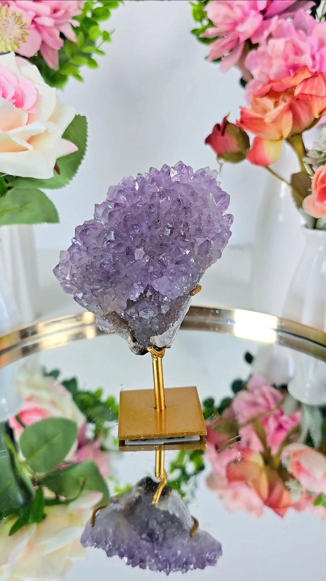 Flower Amethyst on Stand CFLX250