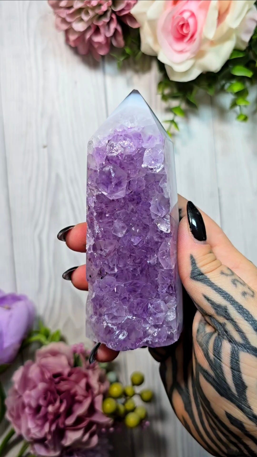 Druzy Agate Amethyst tower CT537