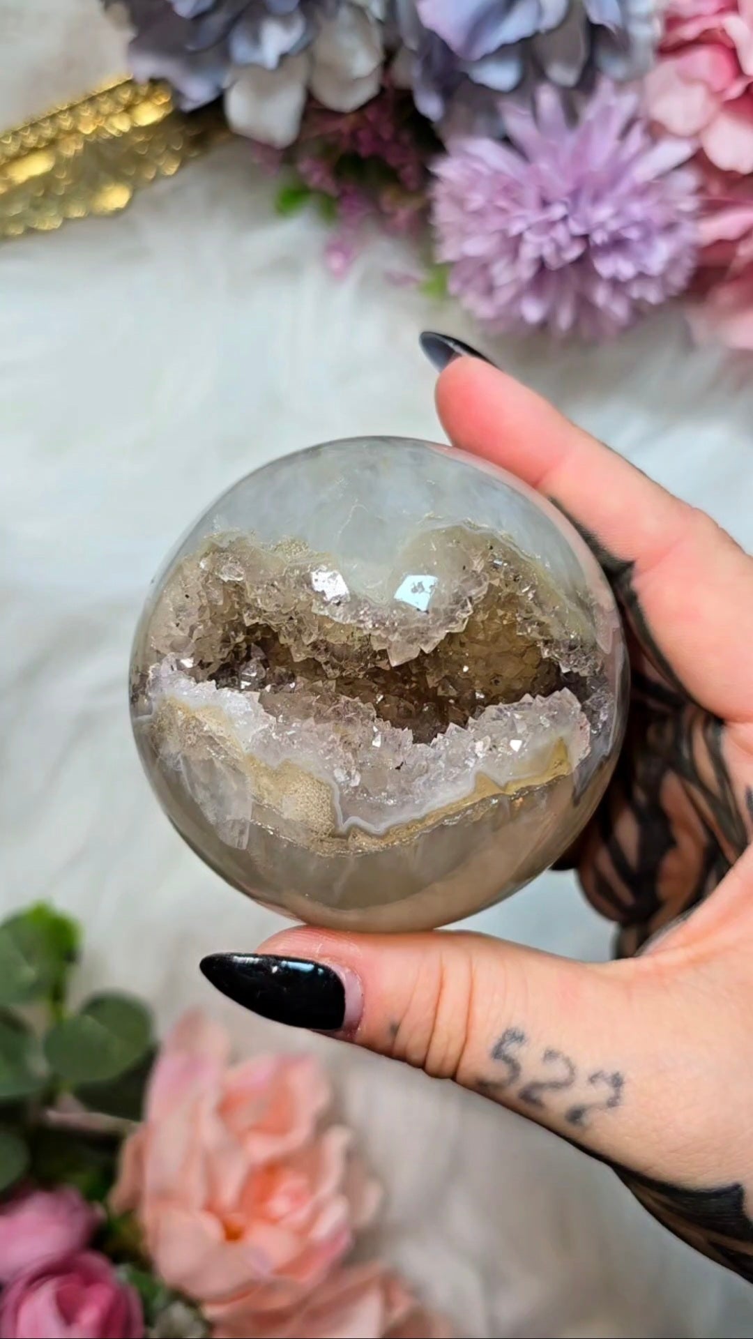 Druzy Quartz / Agate Sphere CS236