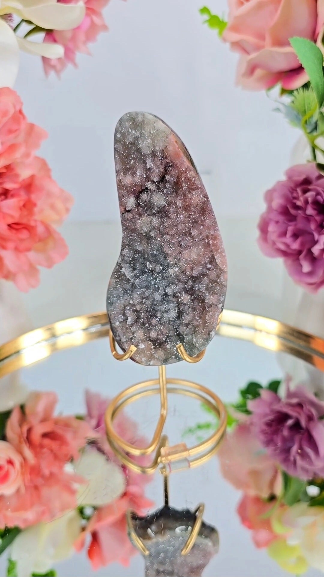 Druzy Rainbow Amethyst on Stand