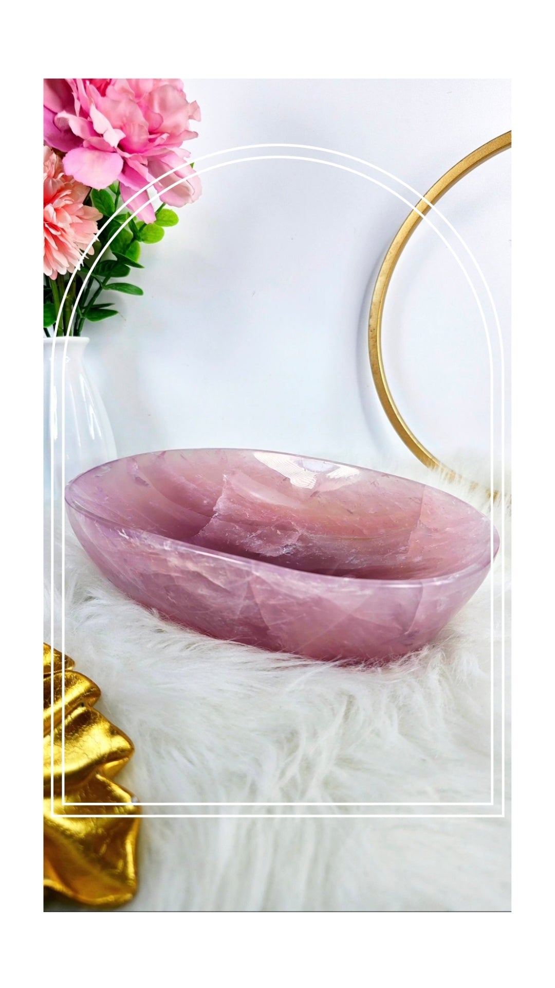 High Quality Rosequartz Bowl oval (big)
