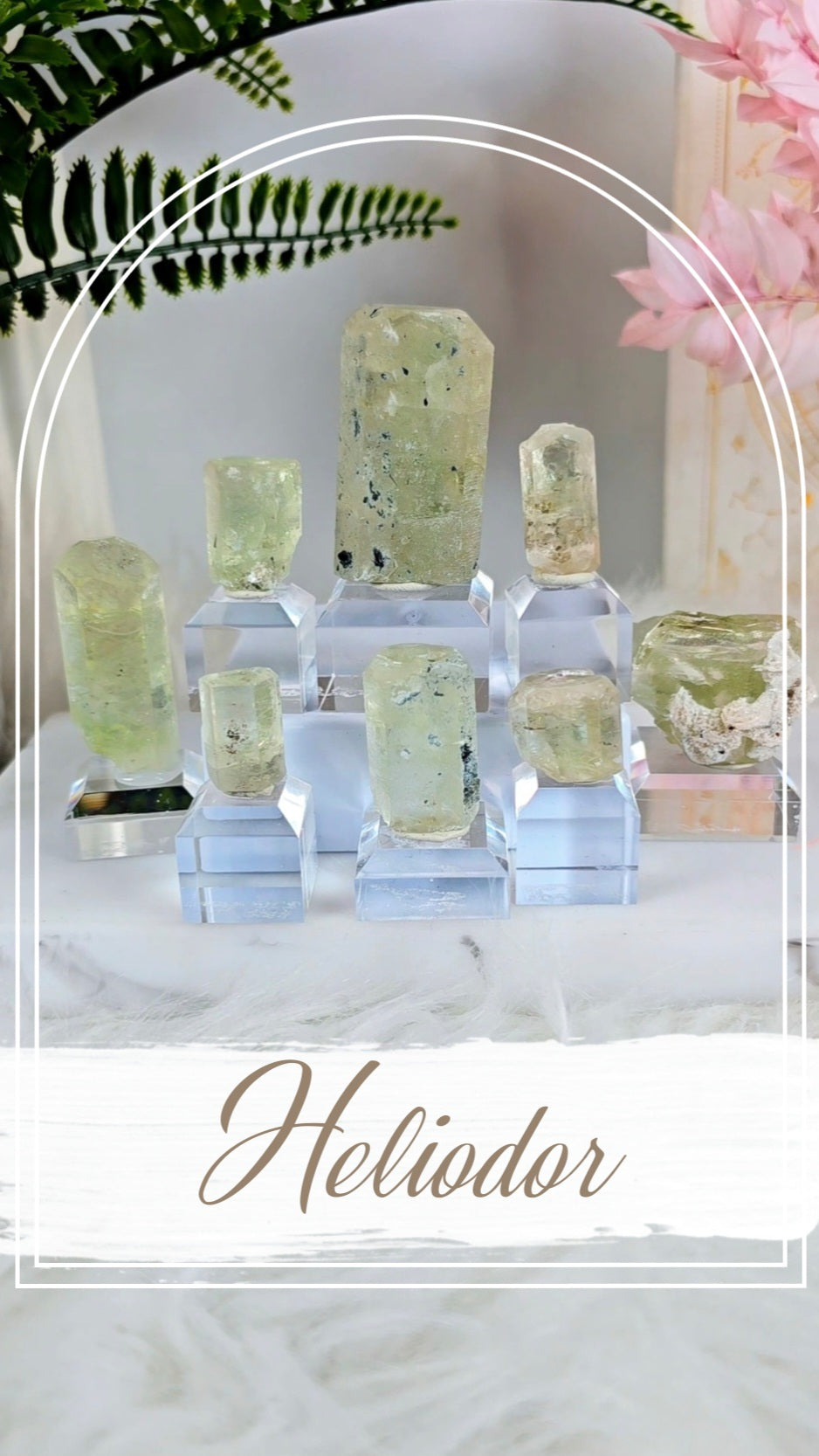 Heliodor Specimens on Base
