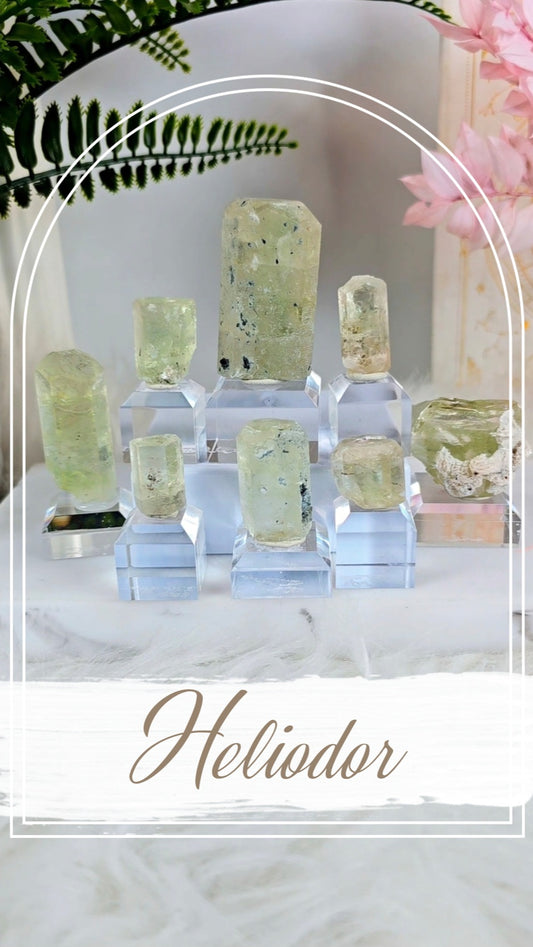 Heliodor Specimens on Base