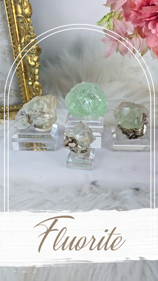 Green / Pink Fluorite on Base
