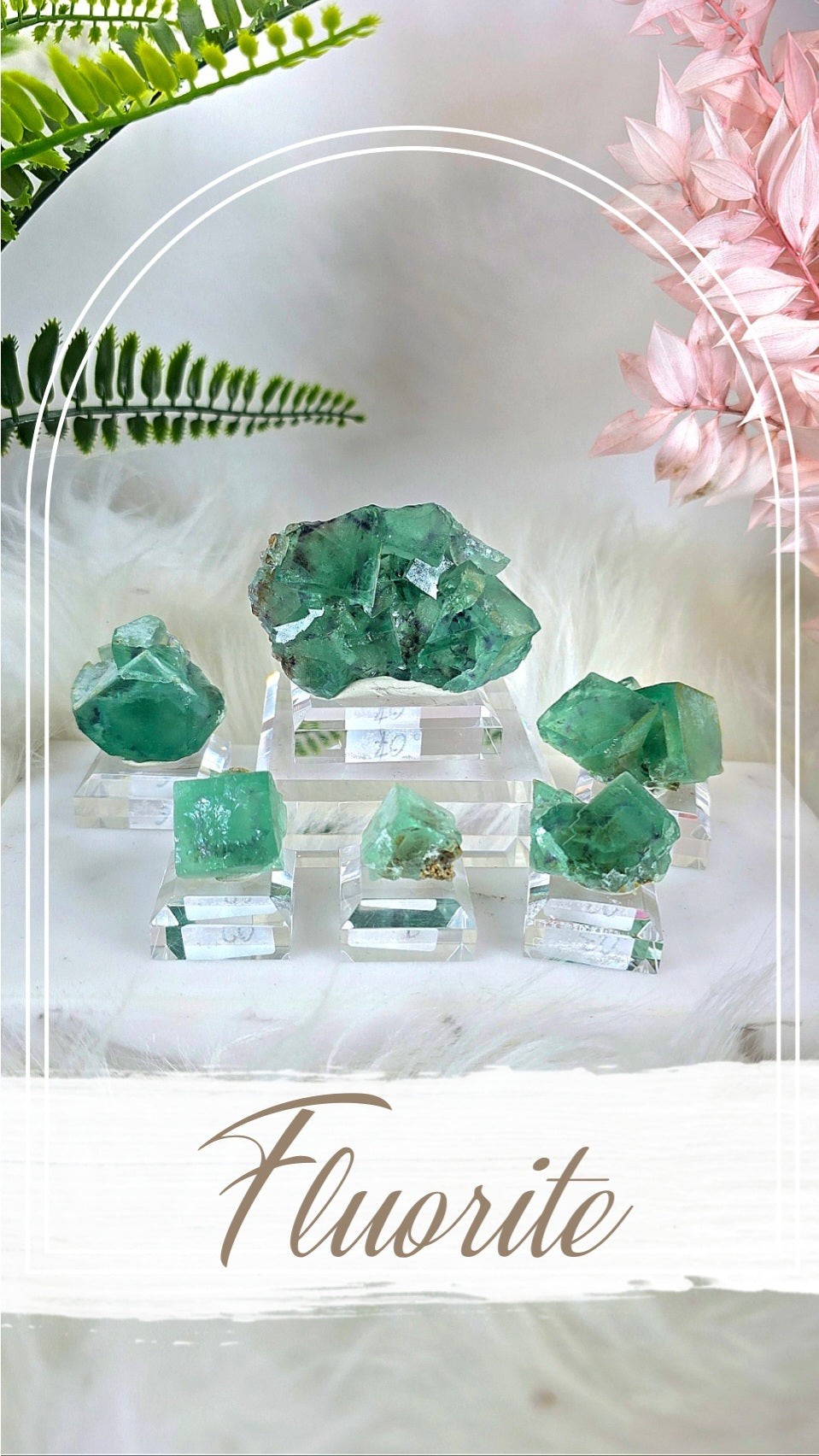 Green Fluorite Specimen on Base