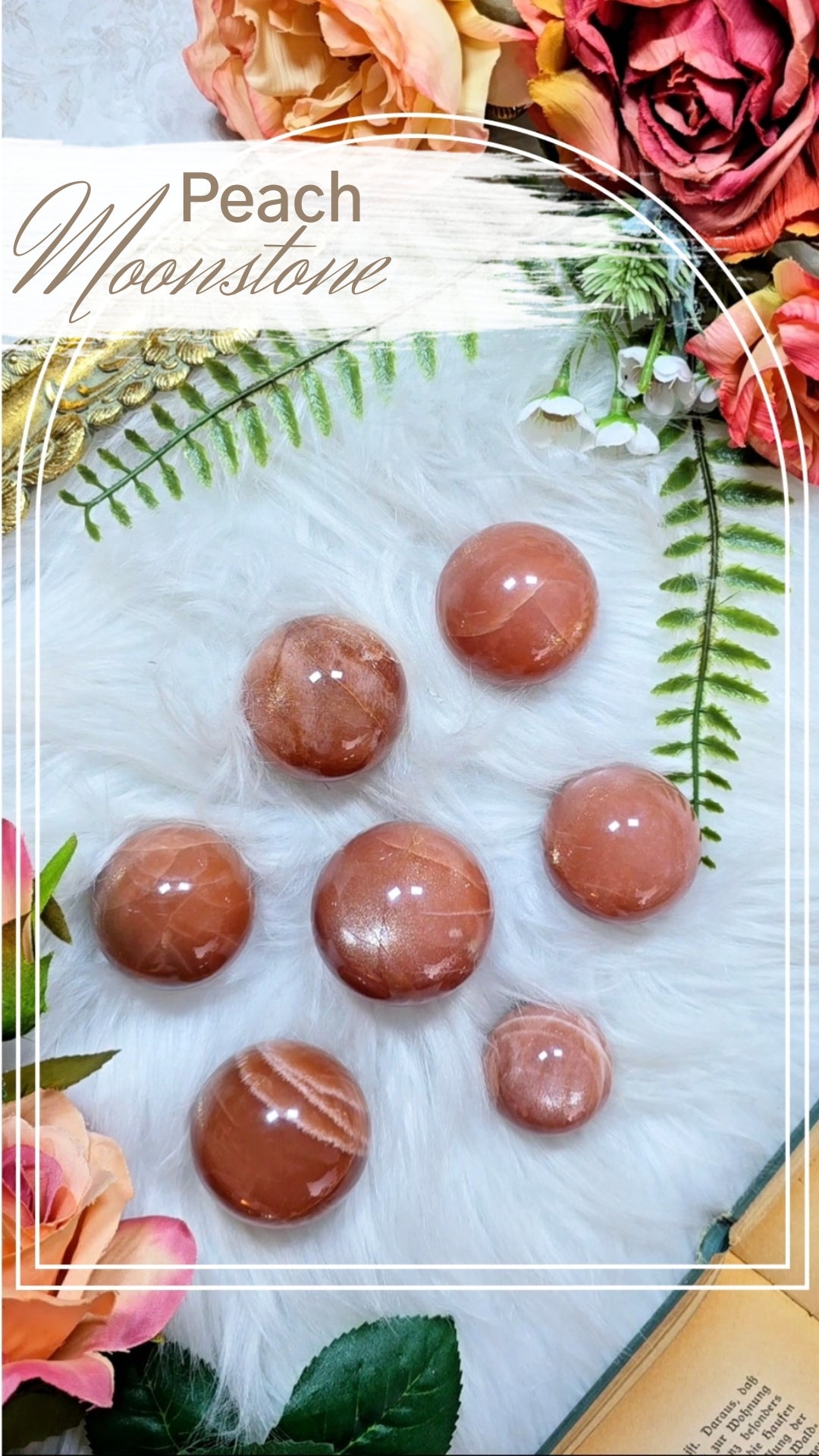 HQ Peach Moonstone / Sunstone Spheres