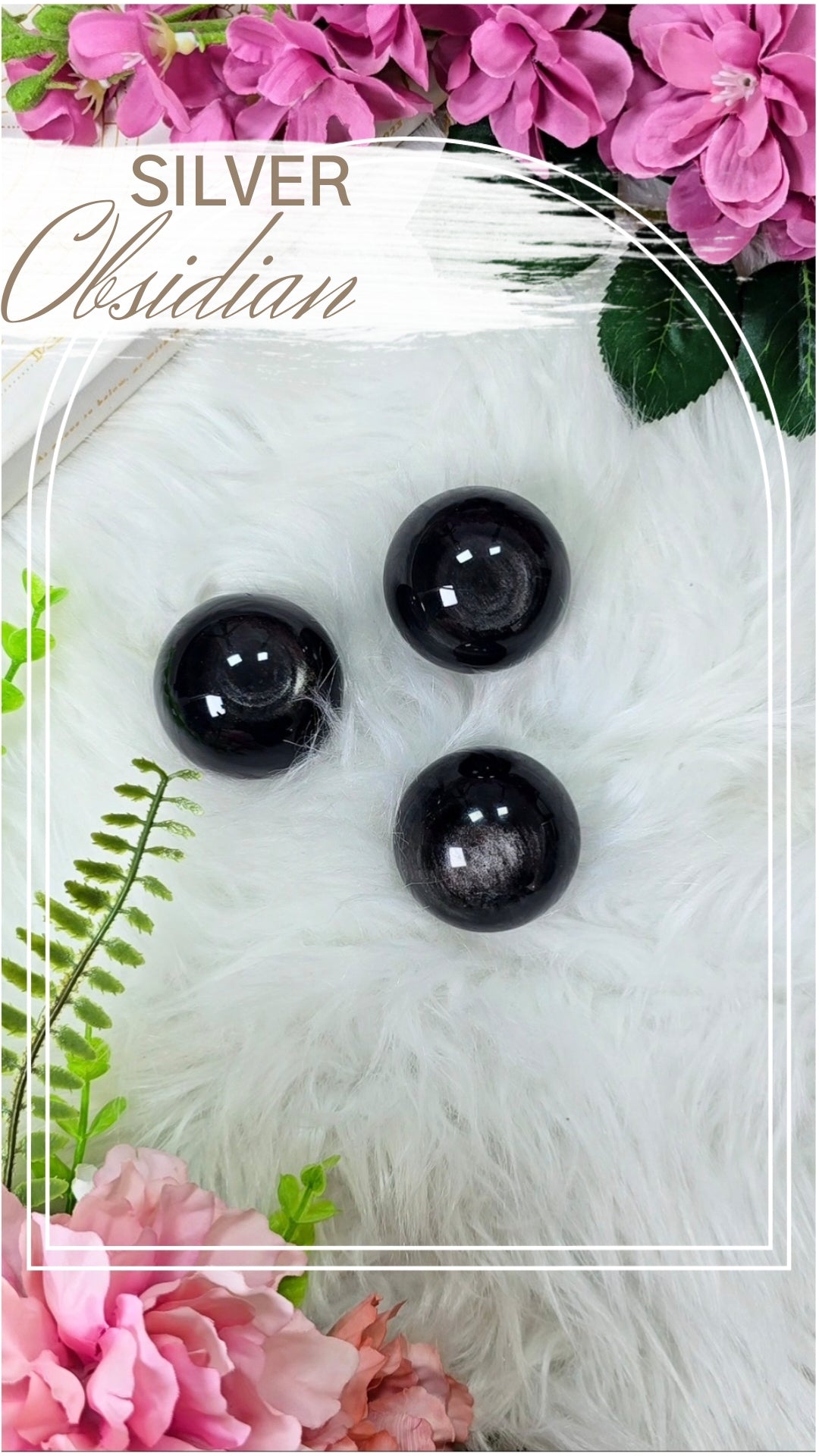 Silver Sheen Obsidian Spheres