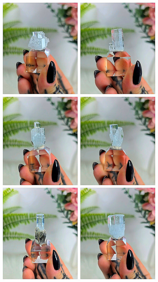 Small Aquamarines on Base