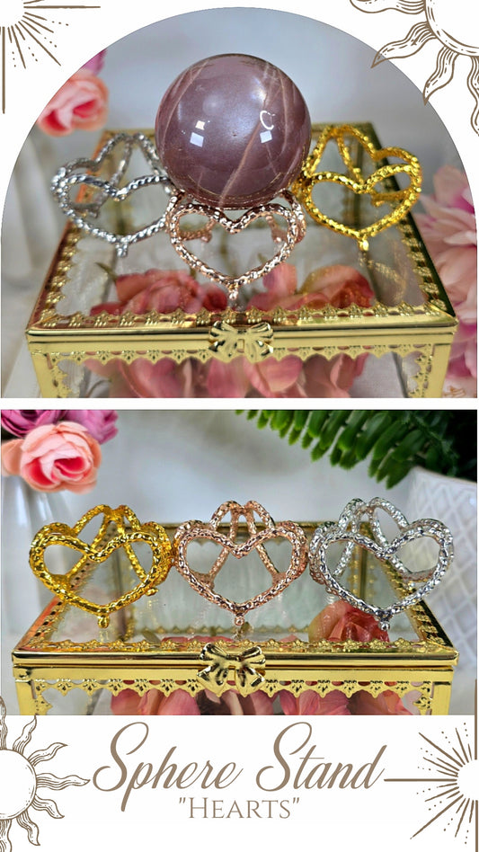 Sphere Stand "Hearts" Gold, Rosegold or Silver