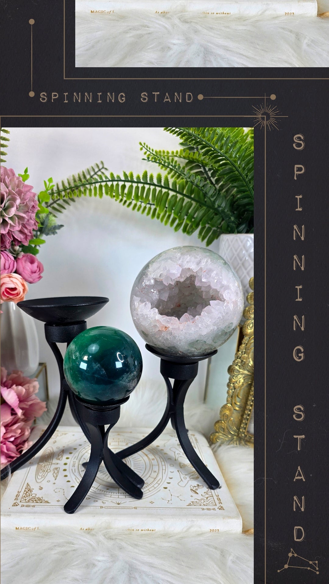 Metal Spinning Sphere Stand / 3 Sizes