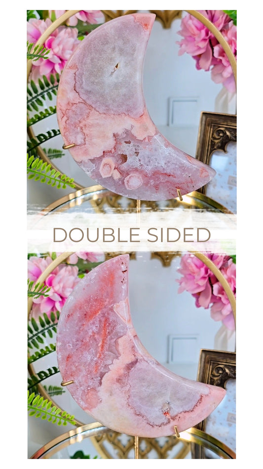 Pink Amethyst Moon on stand CM381