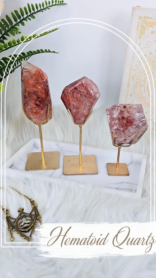 Hematoid Quartz Freeform on Stand