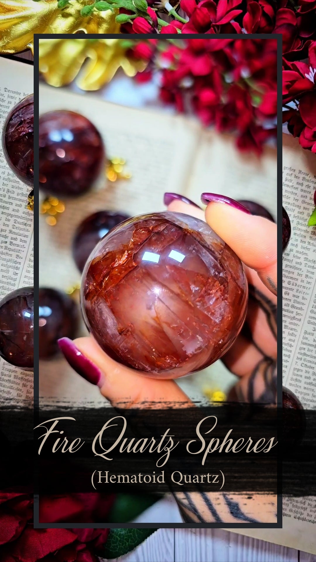 High Quality Fire Quartz / Hematoid Quartz Spheres