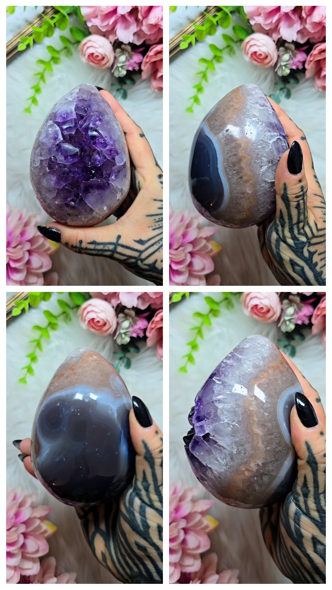 Druzy Amethyst / Agate  Egg 31