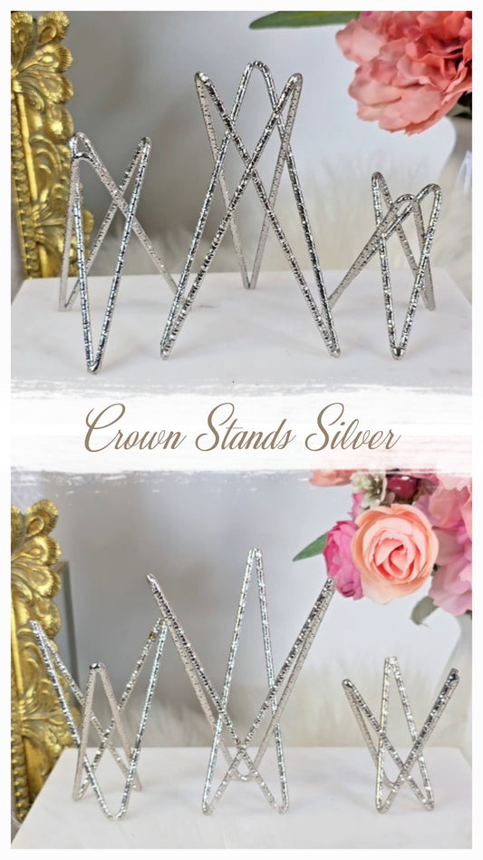 Sphere & double Terminated Stand "Crown" Silver