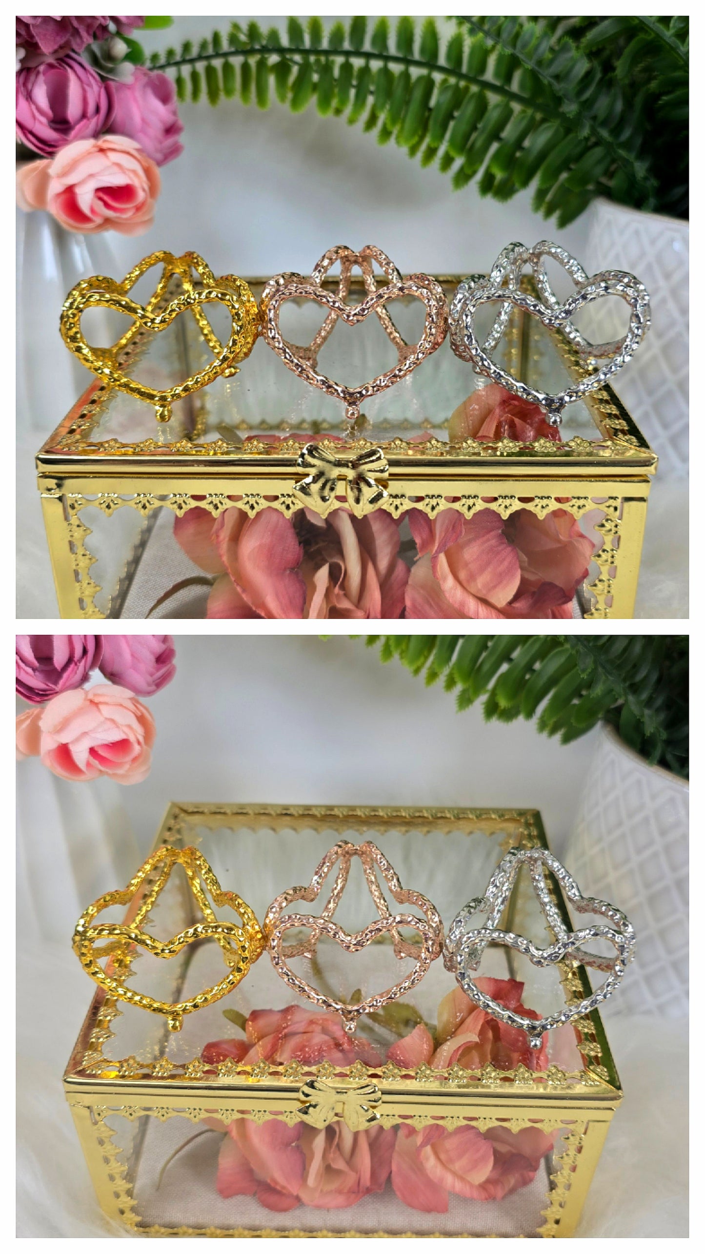 Sphere Stand "Hearts" Gold, Rosegold or Silver