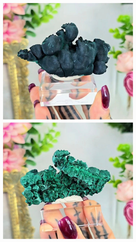 Double Sided Botryoidal / Velvet Malachite on Base 03