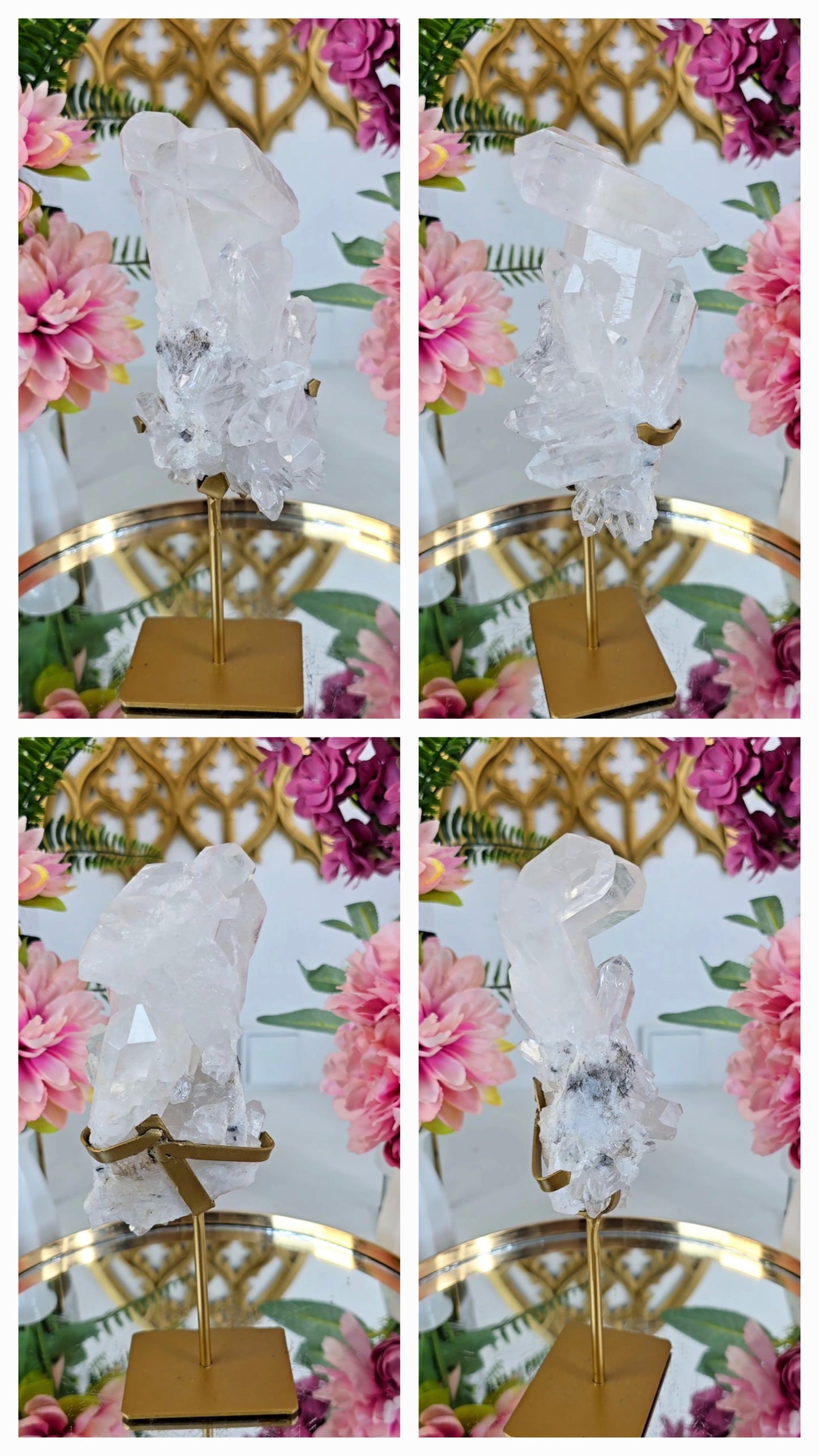 Clear Quartz Cluster on Stand 02