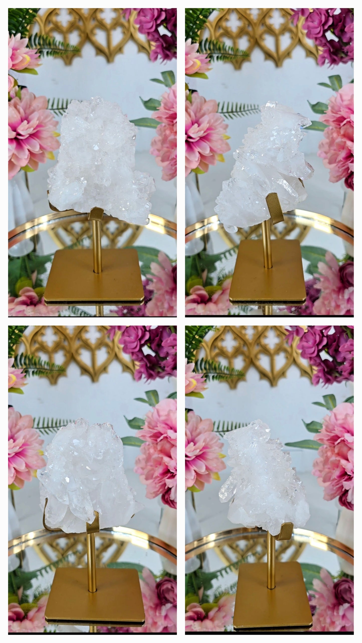 Clear Quartz Cluster on Stand 03