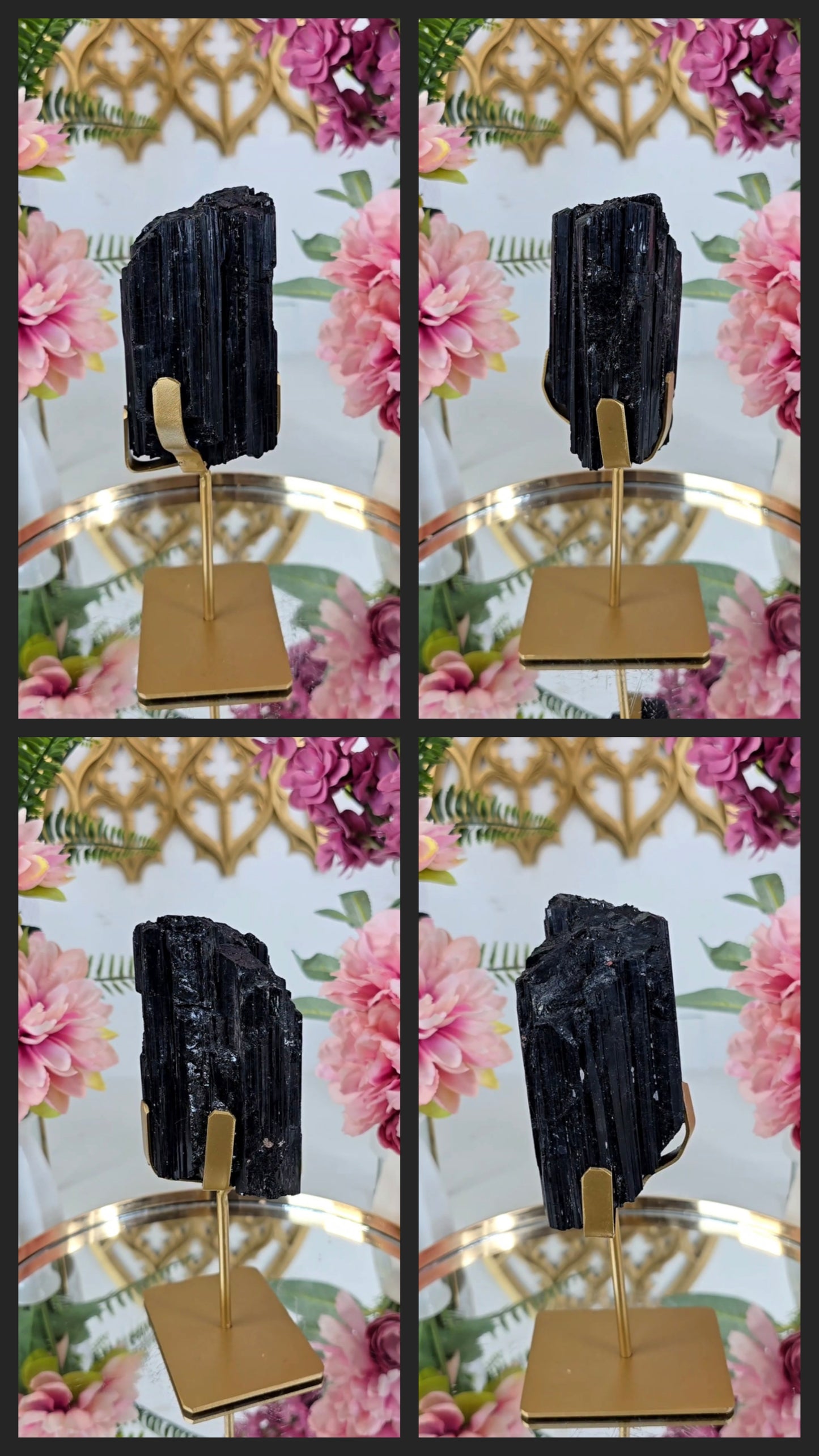 Black Tourmaline on Stand