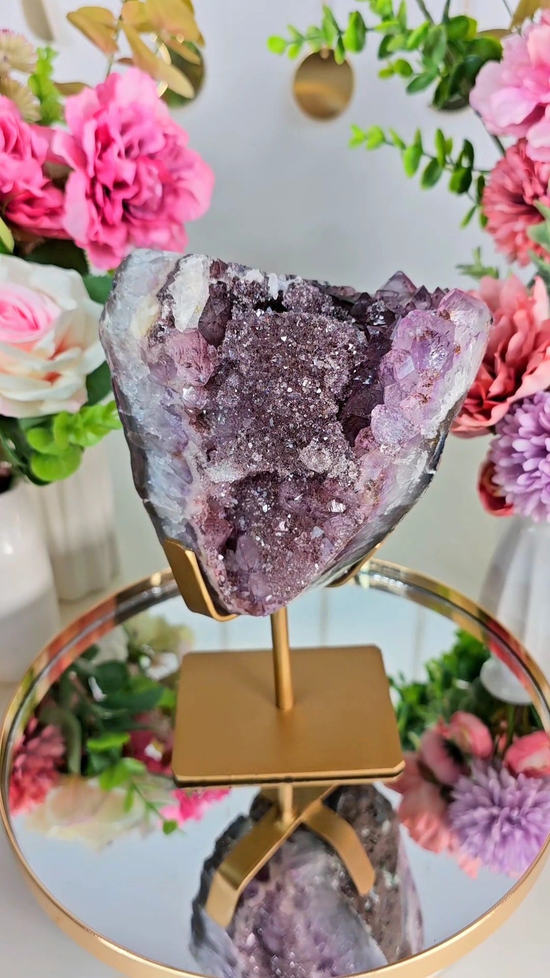 HUGE Amethyst with sugary Calcite Cube