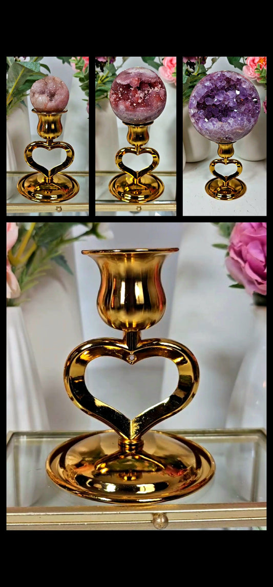 Heart Sphere Stand gold or silver