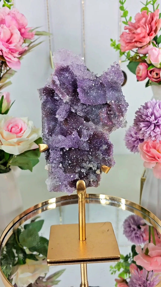 Flower Amethyst on Stand (Kerstin.junk part 2 October 1st) + Sugar Amethyst🟣