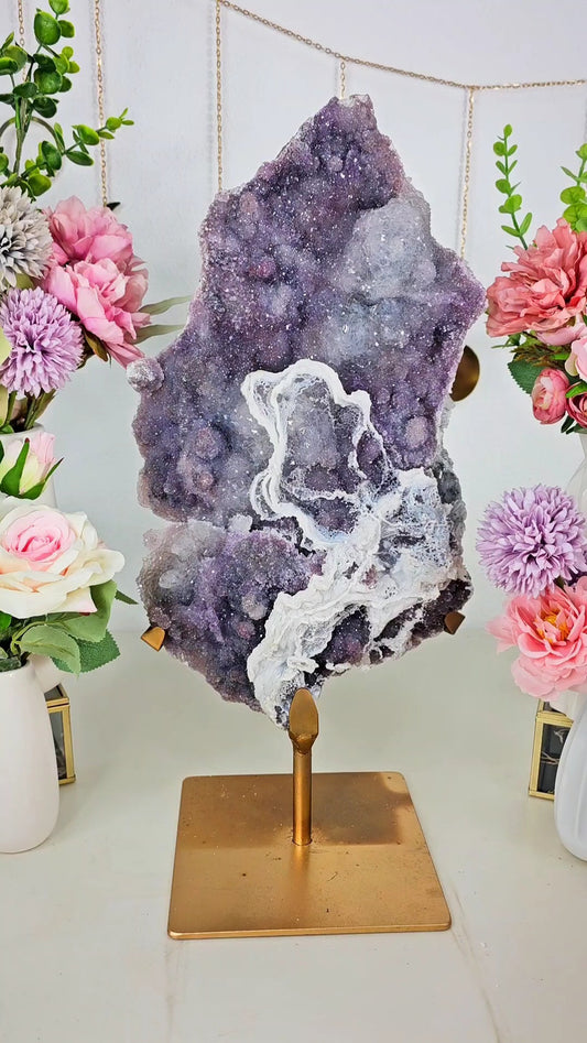 Flower Amethyst on Stand FL03