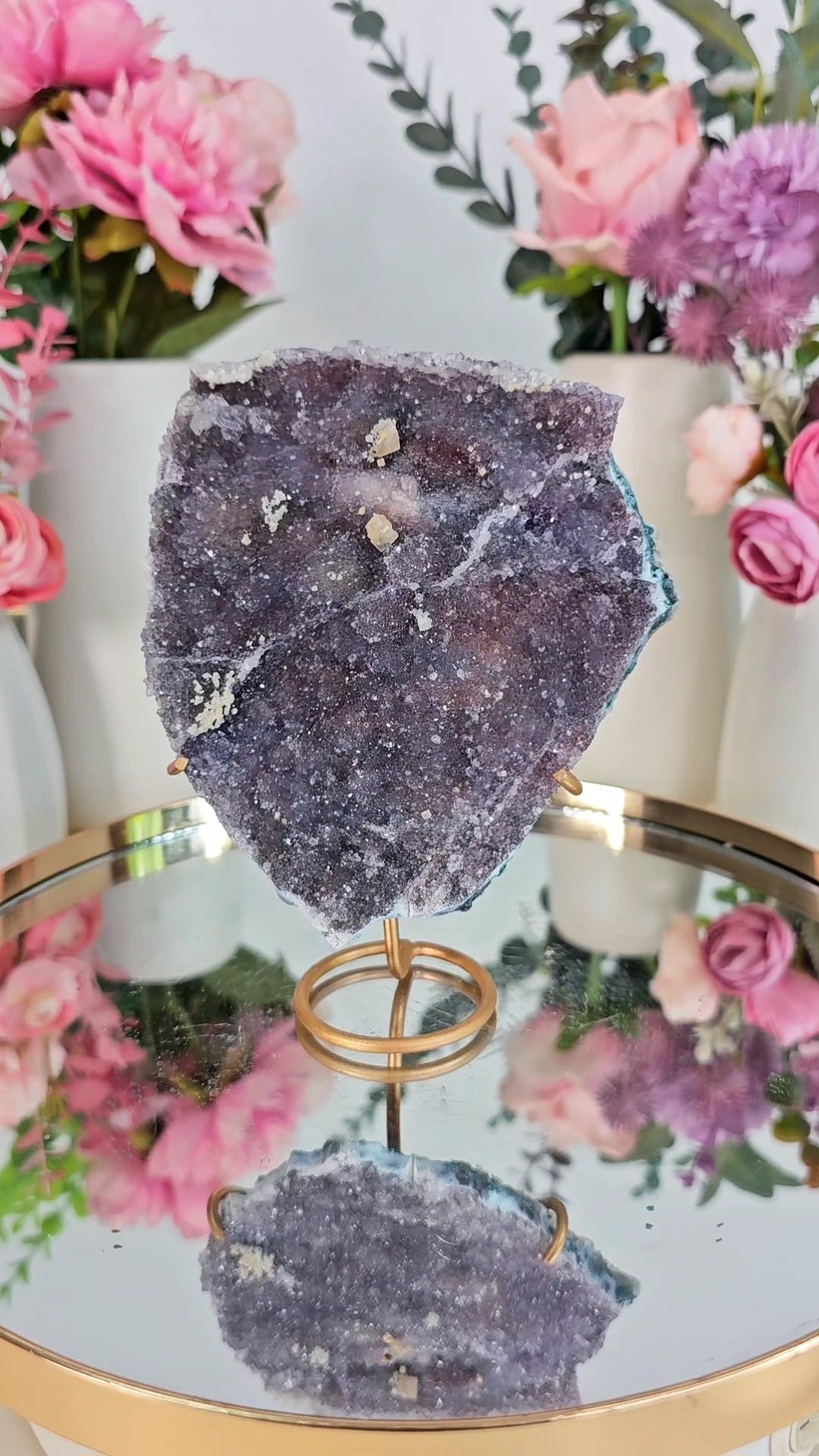 Flower Amethyst on Stand FL18