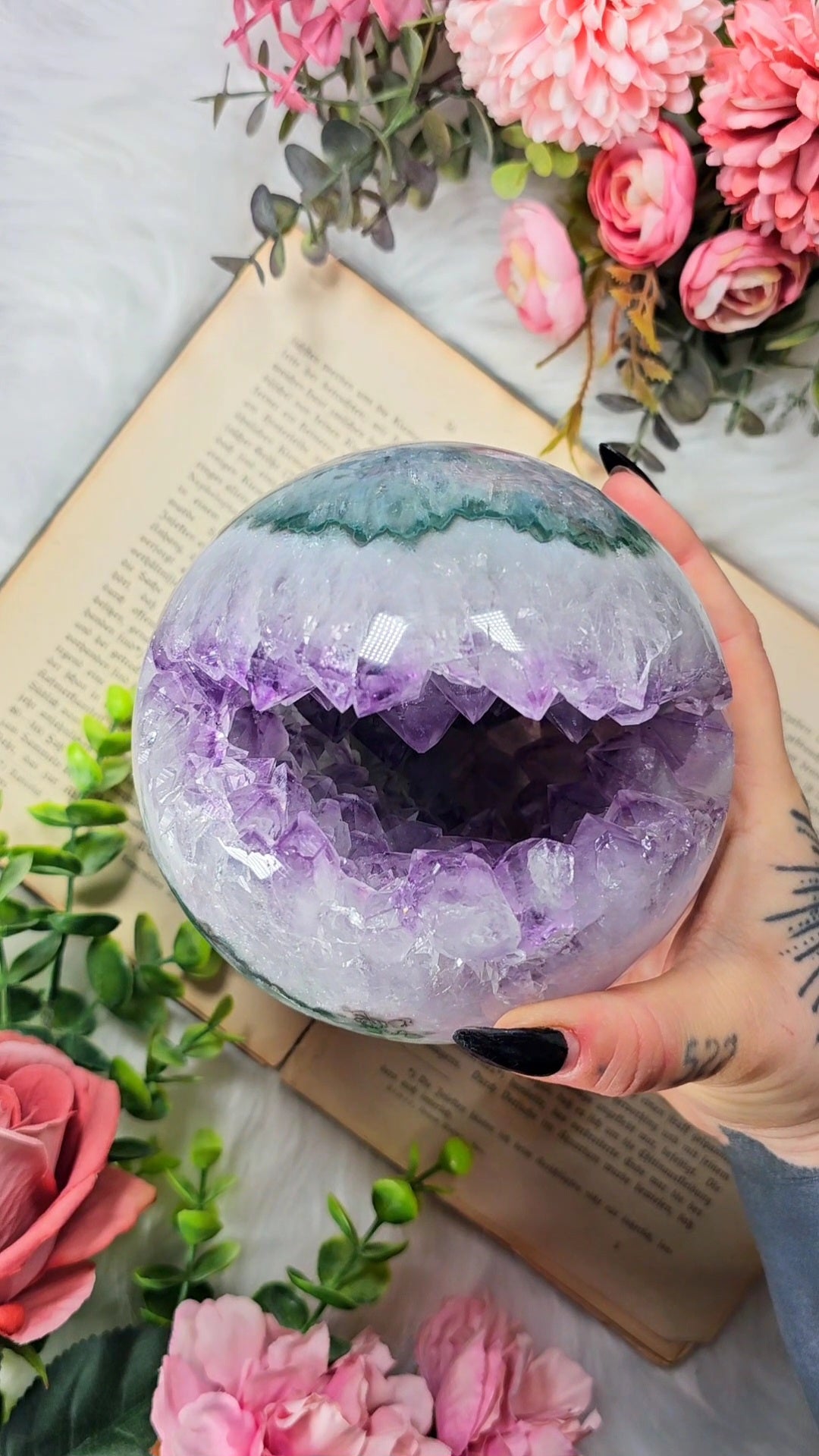 Huge Green Quartz / Amethyst Sphere CS112