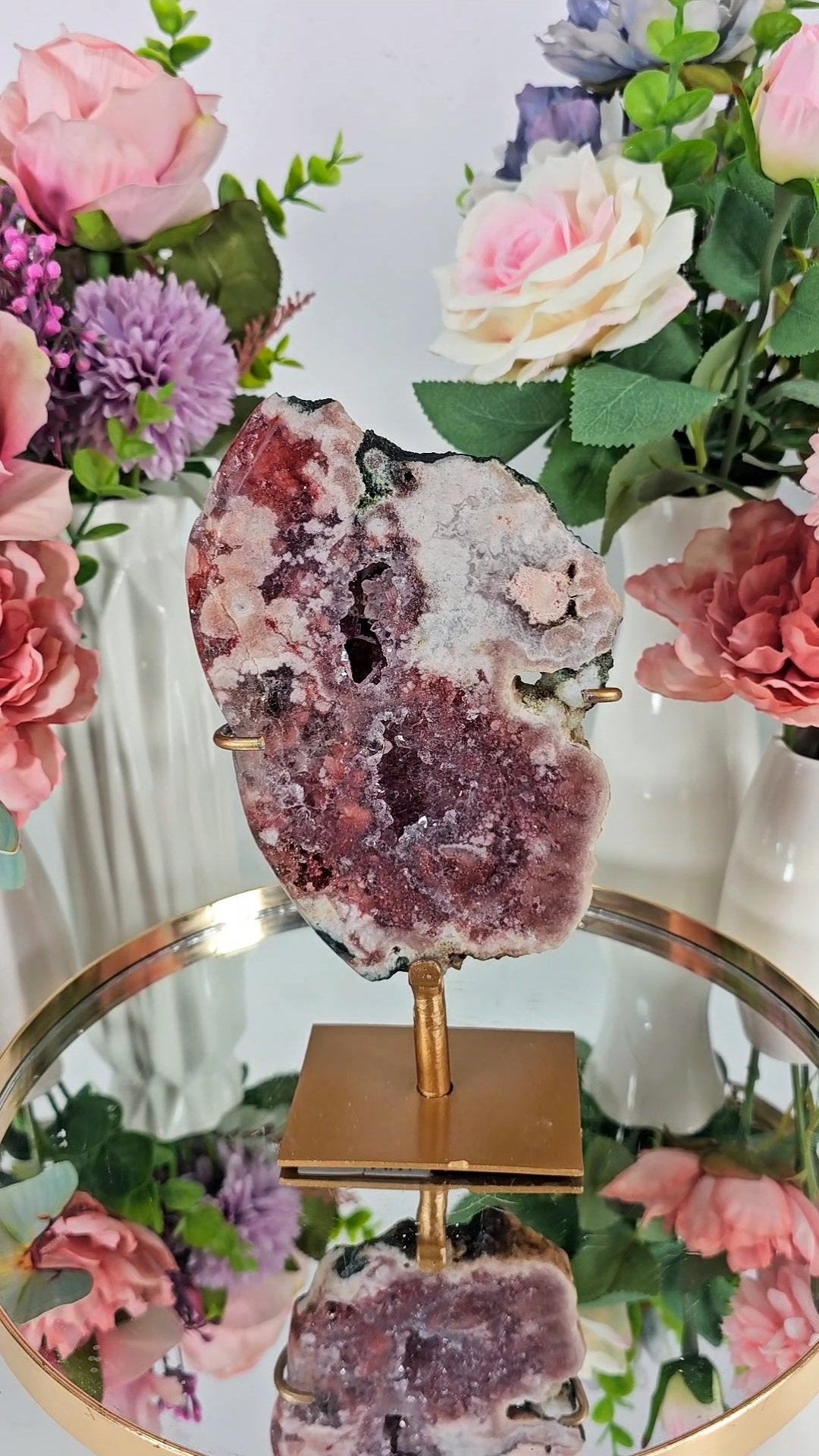 Pink Amethyst Slab on Stand 16