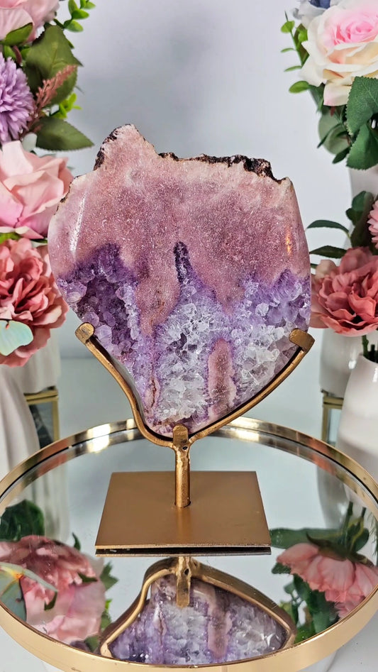 Pink Amethyst Slab on Stand 18