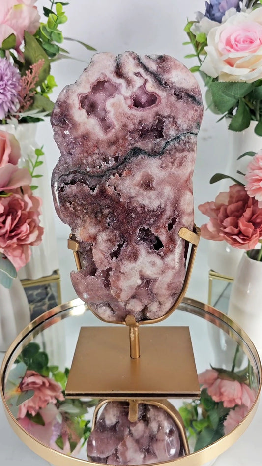 Pink Amethyst Slab on Stand 20