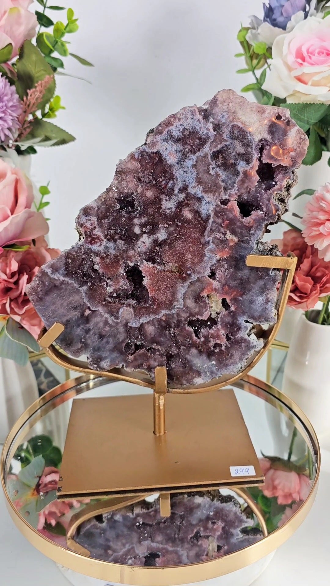 Pink Amethyst Slab on Stand 21