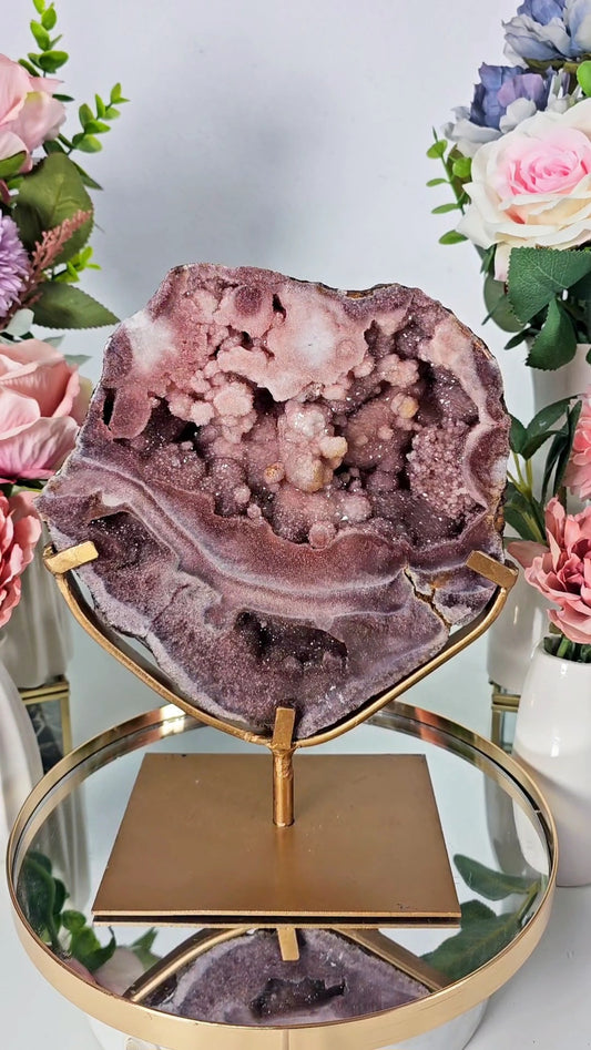 Pink Amethyst Slab on Stand 22