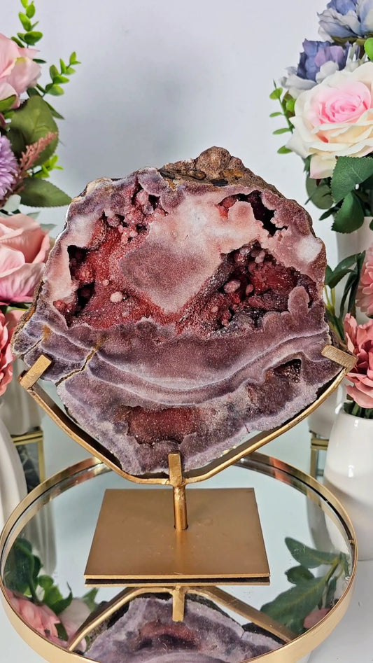 Pink Amethyst Slab on Stand 23