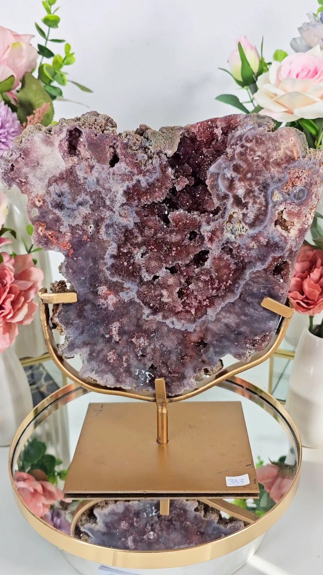 Pink Amethyst Slab on Stand 24