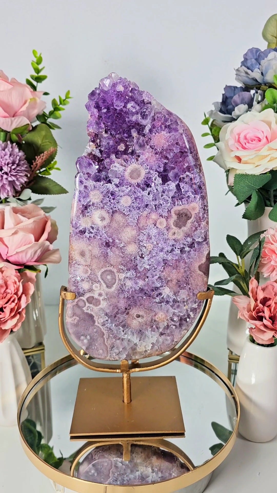 Pink Amethyst Slab on Stand 27