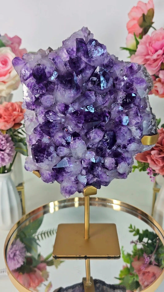 Huge Amethyst Formation on Stand