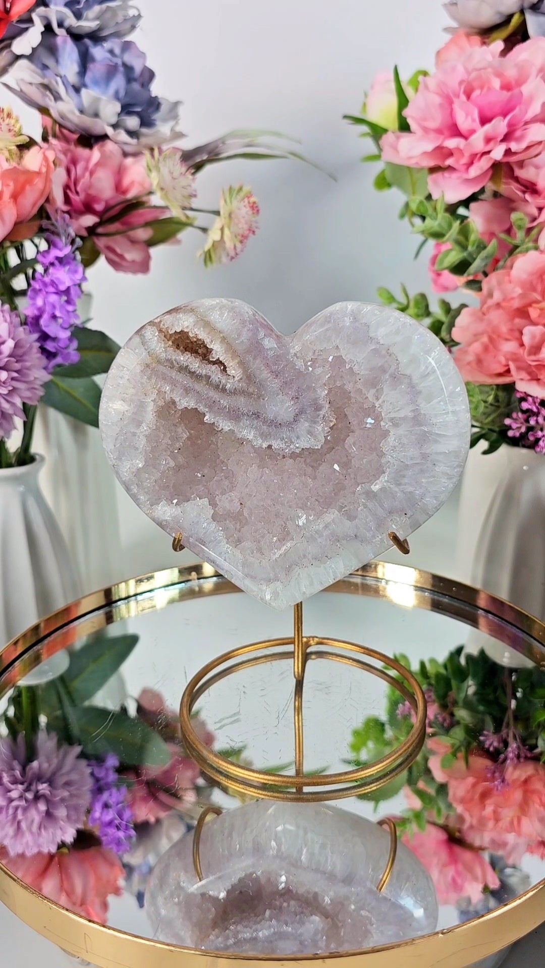 Quartz Heart on stand H152