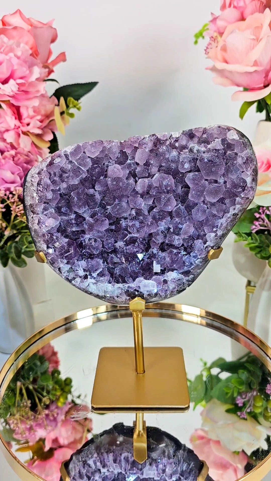 Soft Sugar Druzy Amethyst on Stand 15