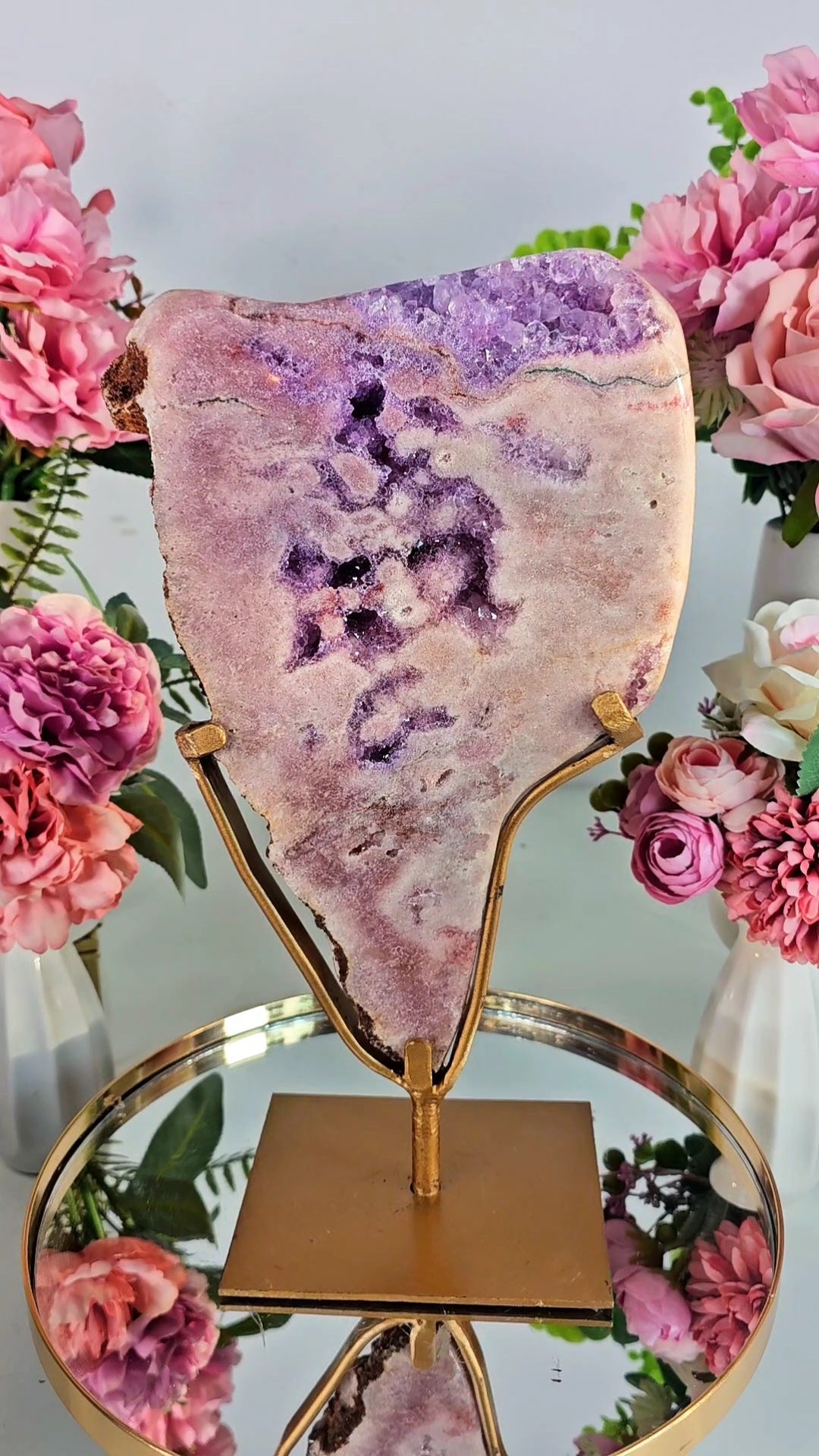 Pink Amethyst Slab on Stand 28