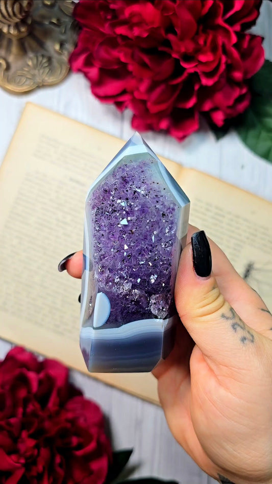 Druzy Amethyst / Agate tower CT359