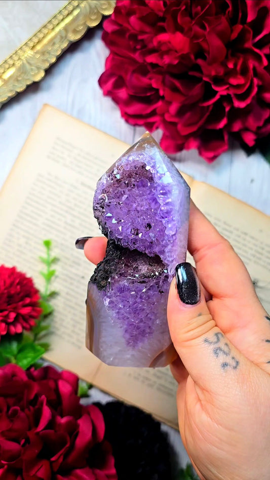 Druzy Amethyst / Agate tower CT375