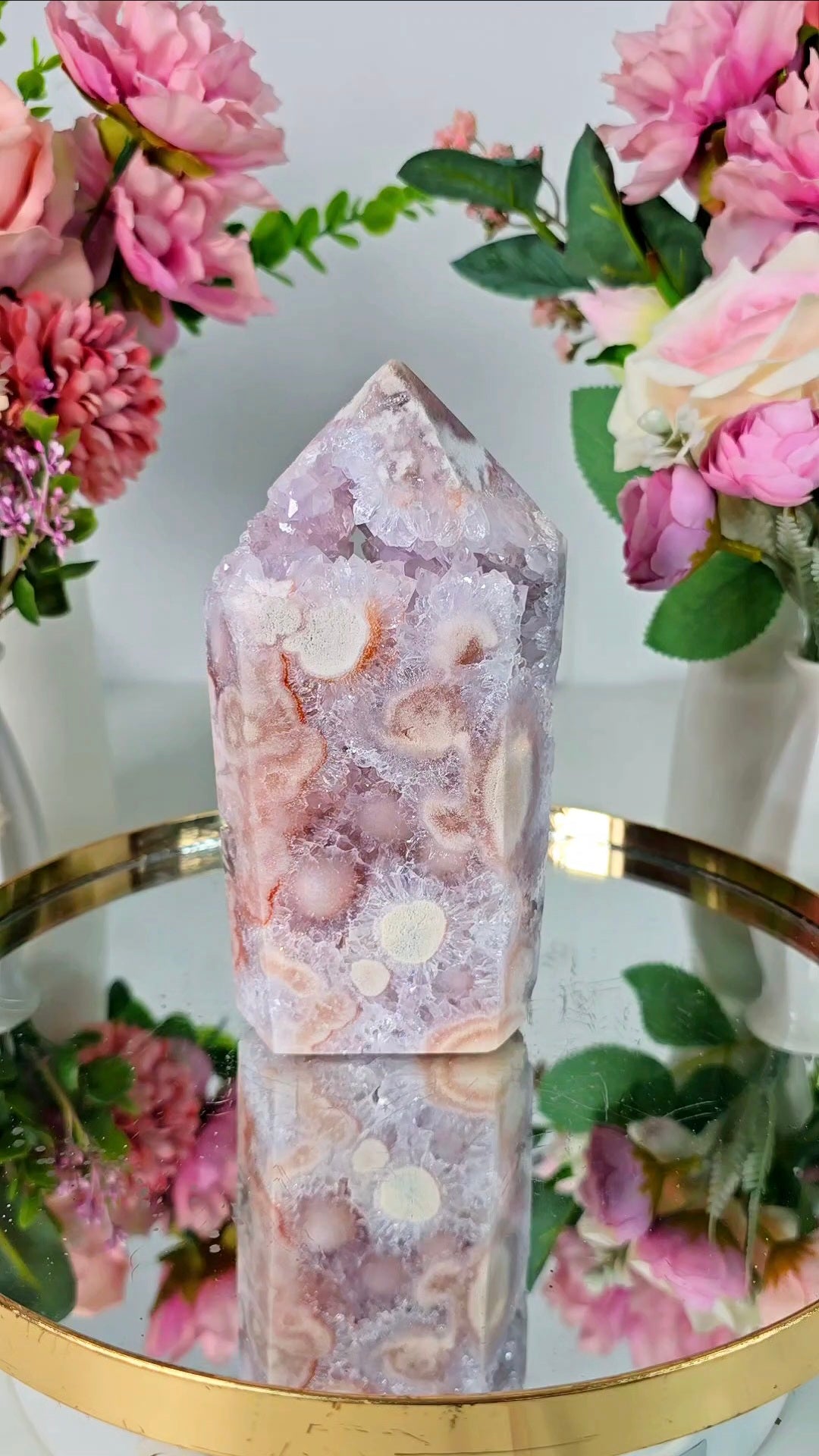 (Double sided) Pink Amethyst tower CT382