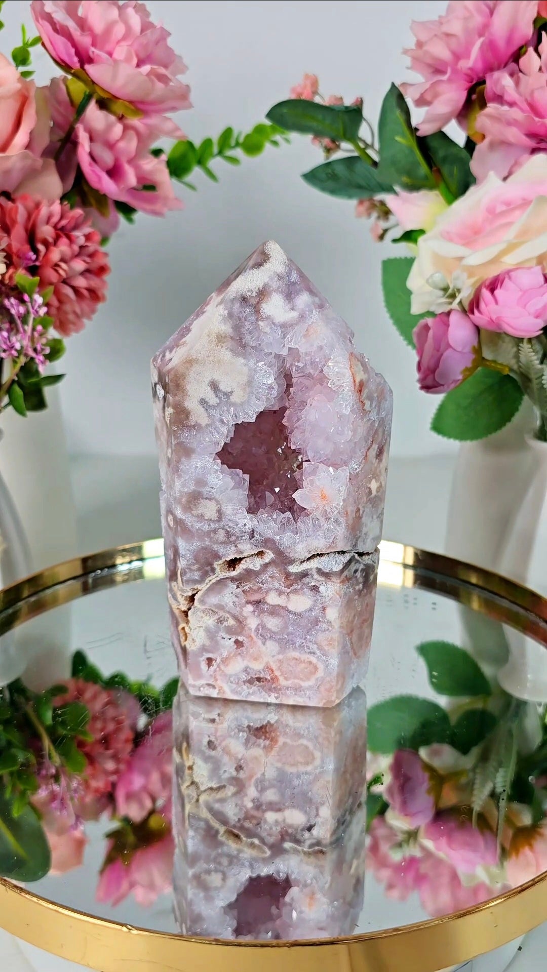 (Double sided) Pink Amethyst tower CT382